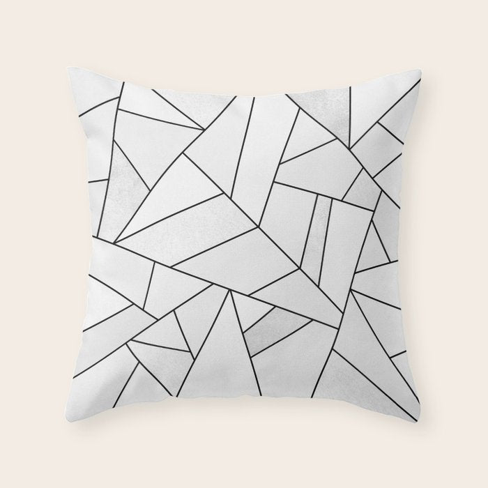White Stone / Black Lines Throw Pillow Gallery Image 6