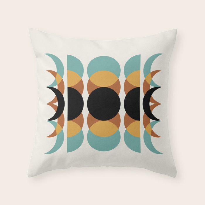 Moon Phases Abstract V Throw Pillow Gallery Image 1