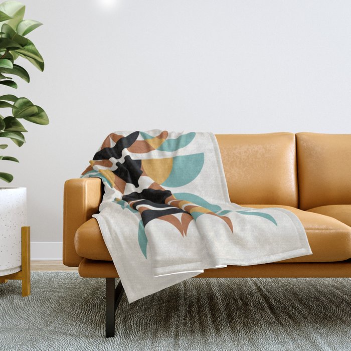 Moon Phases Abstract V Throw Blanket Gallery Image 1