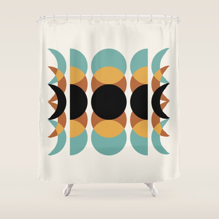 Moon Phases Abstract V Shower Curtain Gallery Image 1