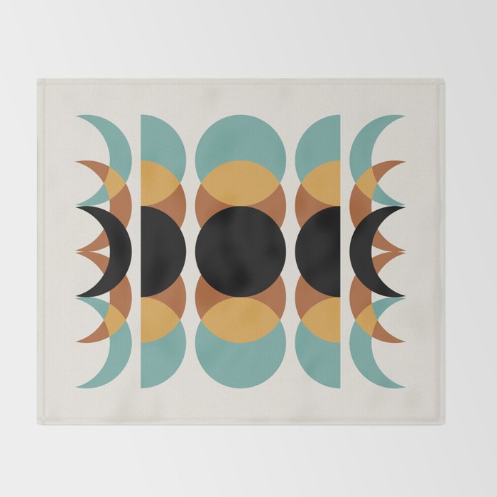 Moon Phases Abstract V Throw Blanket Gallery Image 2