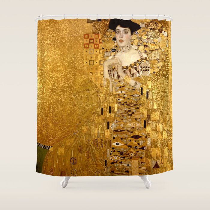 Woman in Gold Portrait by Gustav Klimt Shower Curtain Gallery Image 1