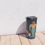 Hipster Mermaid Merman With Tattoos Poseidon King Of The Sea Midcentury Modern Cool Magical Mystical Abstract Art Bohemian Boho Style Trendy  Travel Mug Gallery Image 4
