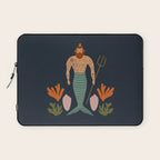 Hipster Mermaid Merman With Tattoos Poseidon King Of The Sea Midcentury Modern Cool Magical Mystical Abstract Art Bohemian Boho Style Trendy  Laptop Sleeve Gallery Image 1
