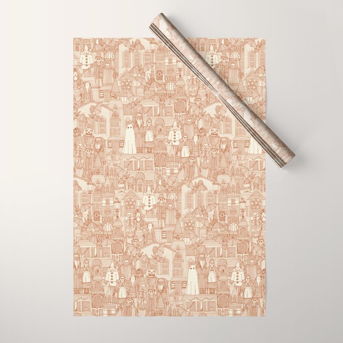 vintage halloween rust ivory Wrapping Paper Gallery Image 1