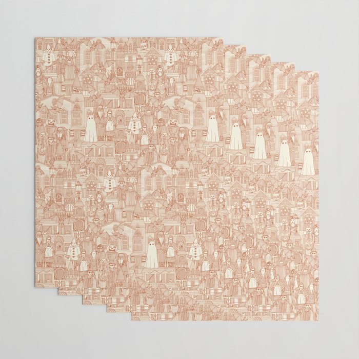 vintage halloween rust ivory Wrapping Paper Gallery Image 3