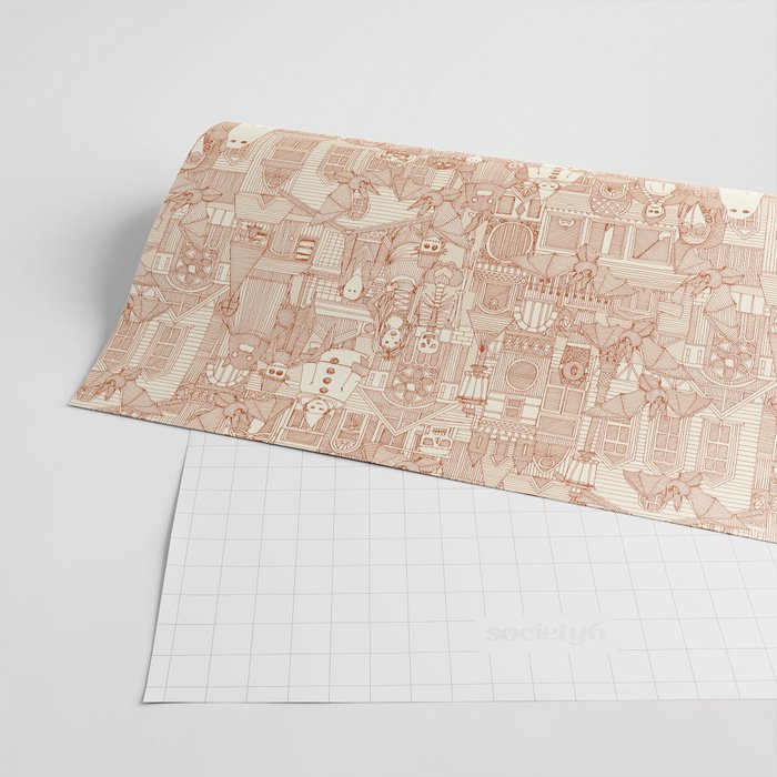 vintage halloween rust ivory Wrapping Paper Gallery Image 2