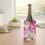 Watercolor Flowers Pink Fuchsia Wine Chiller Gallery Image 4