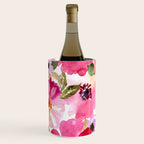 Watercolor Flowers Pink Fuchsia Wine Chiller Gallery Image 2