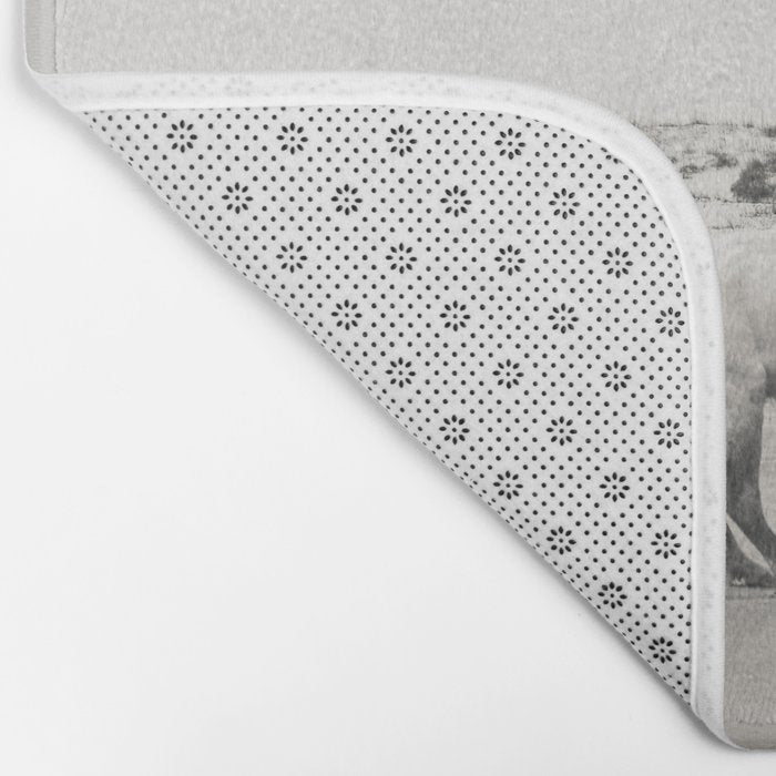 Wild Horses 4 - Black and White Bath Mat Gallery Image 2