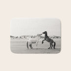 Wild Horses 4 - Black and White Bath Mat Gallery Image 1