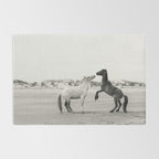 Wild Horses 4 - Black and White Rug Gallery Image 2
