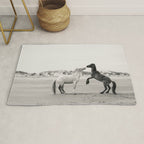 Wild Horses 4 - Black and White Rug Gallery Image 1