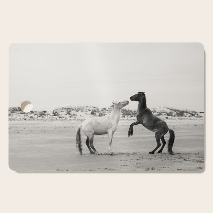 Wild Horses 4 - Black and White Cutting Board Gallery Image 1