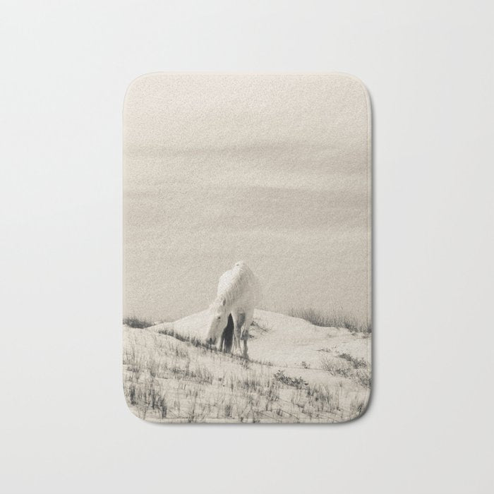 Wild Horses 7 - Black and White Bath Mat Gallery Image 1