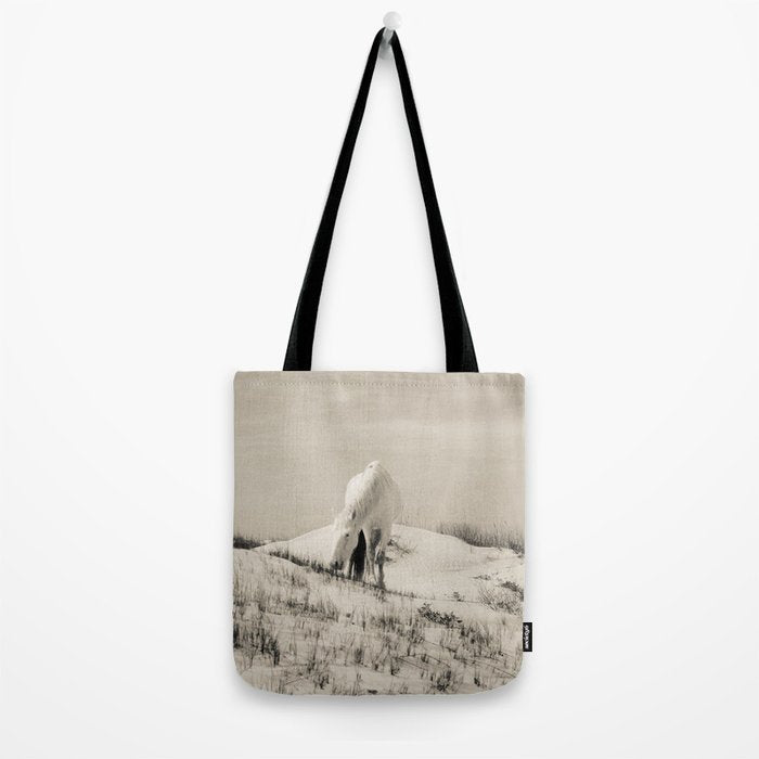 Wild Horses 7 - Black and White Tote Bag Gallery Image 2