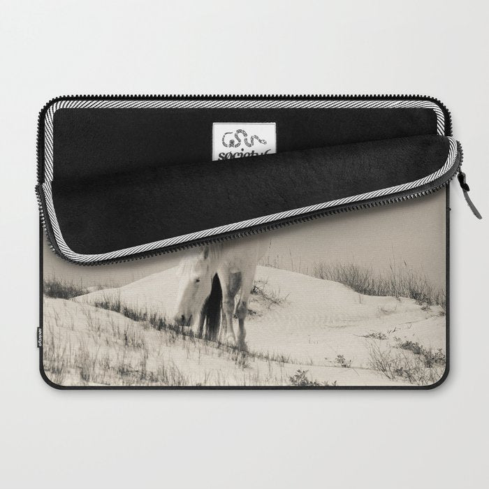 Wild Horses 7 - Black and White Laptop Sleeve Gallery Image 2