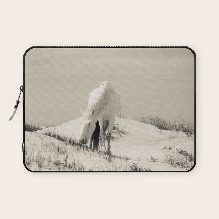 Wild Horses 7 - Black and White Laptop Sleeve Gallery Image 1