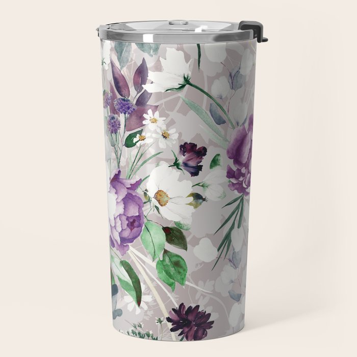 Lush lilac garden Travel Mug Gallery Image 2