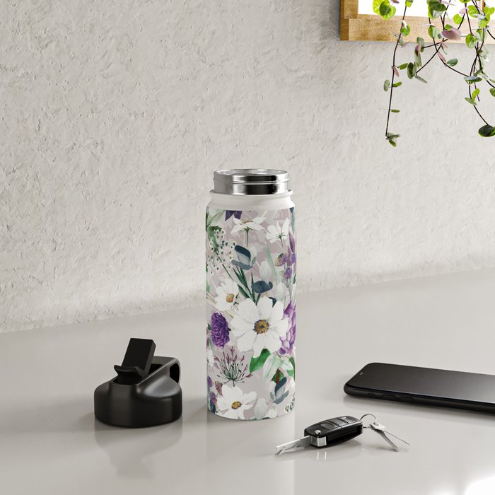 Lush lilac garden Water Bottle Gallery Image 4