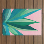 Spring Cactus With Pink Sky / Desert Series Outdoor Rug Gallery Image 1