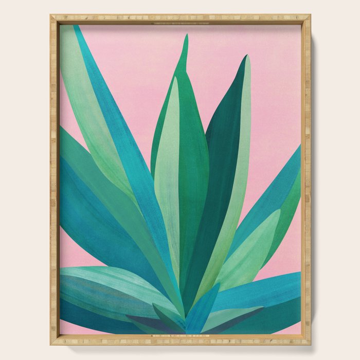 Spring Cactus With Pink Sky / Desert Series Serving Tray Gallery Image 1