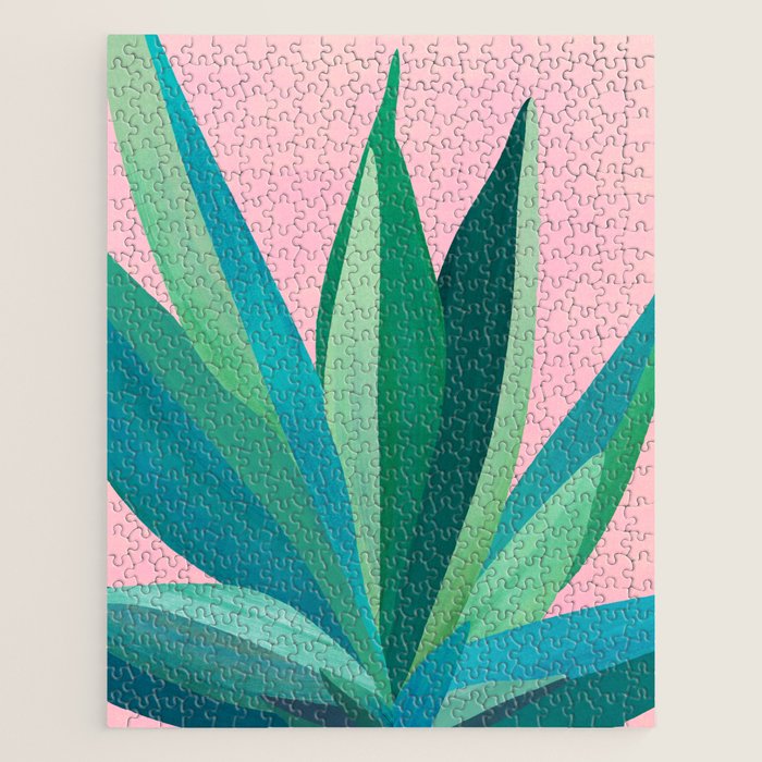 Spring Cactus With Pink Sky / Desert Series Jigsaw Puzzle Gallery Image 1