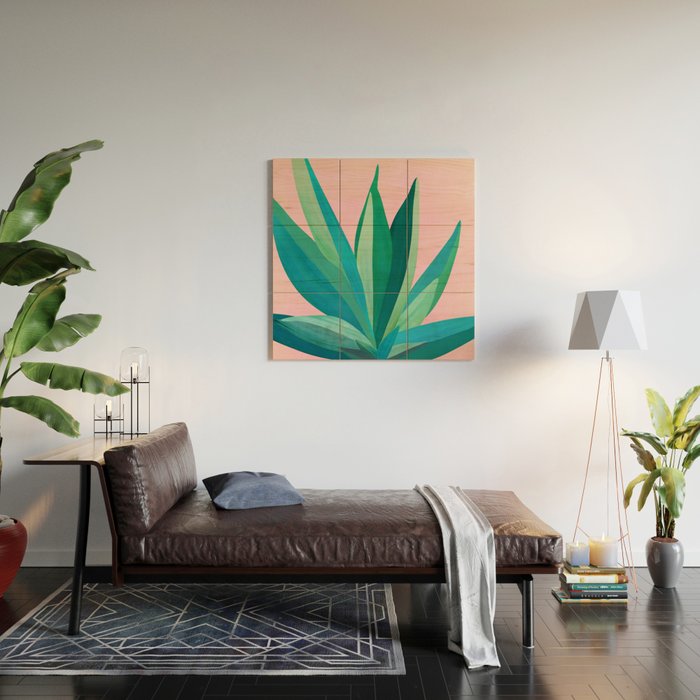 Spring Cactus With Pink Sky / Desert Series Wood Wall Art Gallery Image 2