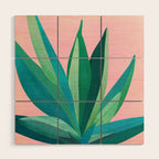 Spring Cactus With Pink Sky / Desert Series Wood Wall Art Gallery Image 1