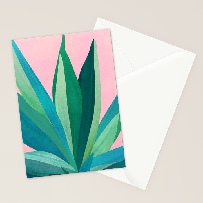 Spring Cactus With Pink Sky / Desert Series Stationery Card Gallery Image 2