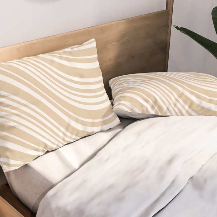 Wavy Stripes XLIII - Neutral Tan Pillow Sham Gallery Image 2