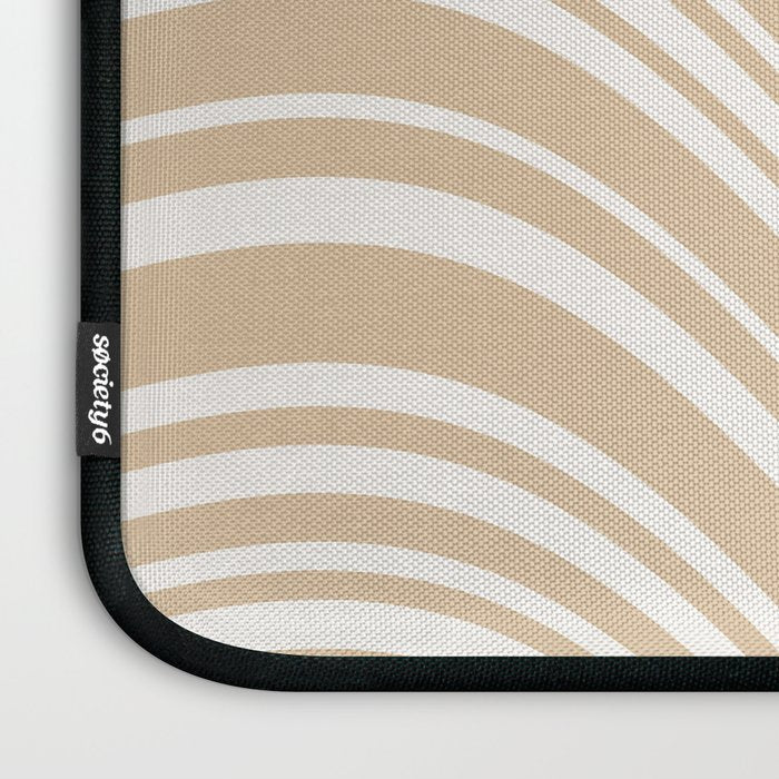 Wavy Stripes XLIII - Neutral Tan Laptop Sleeve Gallery Image 3