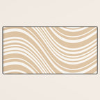 Wavy Stripes XLIII - Neutral Tan Desk Mat Gallery Image 3