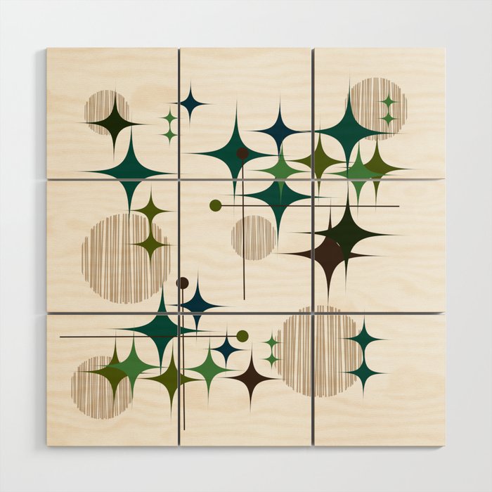 Starbursts and Globes 1A Wood Wall Art Gallery Image 1