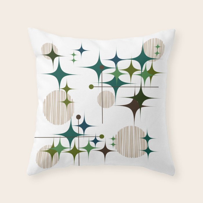 Starbursts and Globes 1A Throw Pillow Gallery Image 1