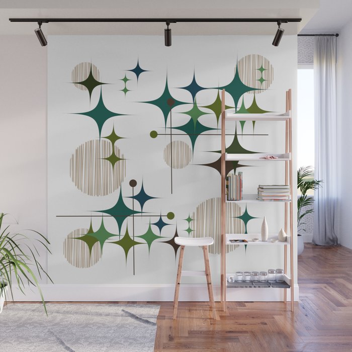 Starbursts and Globes 1A Wall Mural