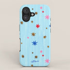 Celestial Star Twinkle in Sky Blue Watercolor iPhone Case Gallery Image 1