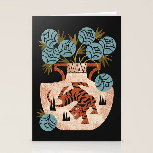 Tiger Vase Bouquet Stationery Card Gallery Image 2