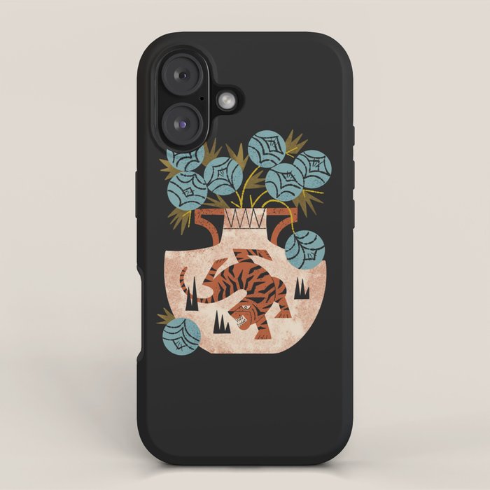 Tiger Vase Bouquet iPhone Case Gallery Image 1
