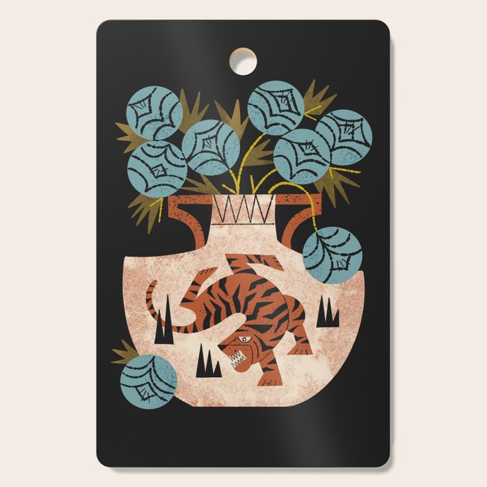 Tiger Vase Bouquet Cutting Board Gallery Image 1