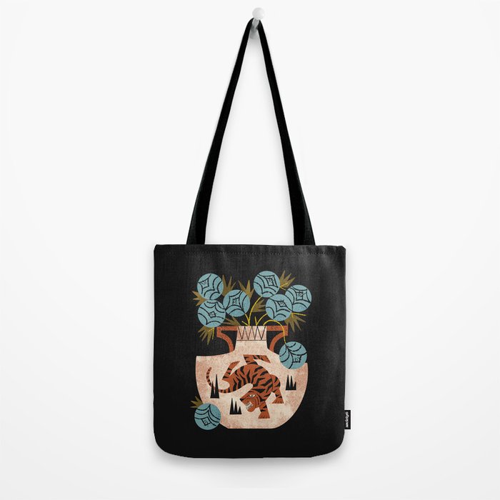 Tiger Vase Bouquet Tote Bag Gallery Image 2