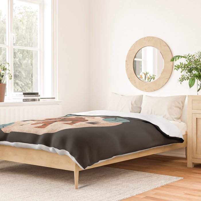 Tiger Vase Bouquet Duvet Cover Gallery Image 2
