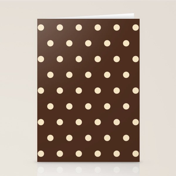 Vintage polka dots baroque brown & cream Stationery Card Gallery Image 1