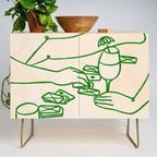 Feelin' Lucky, Beachy Sand Summer Playing cards, Nordic Coastal Line Art, Abstract Drawing Sketch Doodles Credenza Gallery Image 1