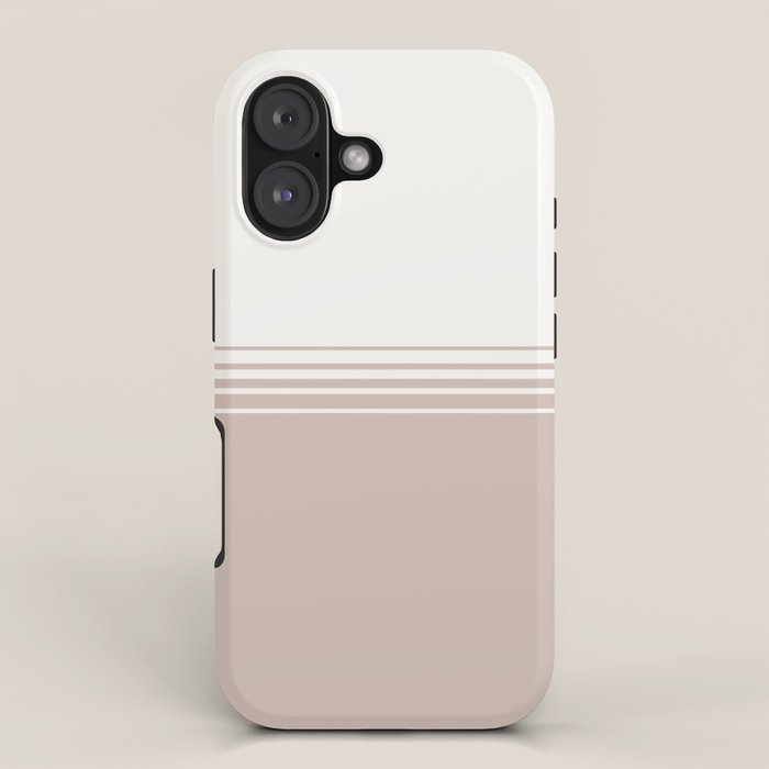 Retro Neutral Minimalist Stripes iPhone Case Gallery Image 1
