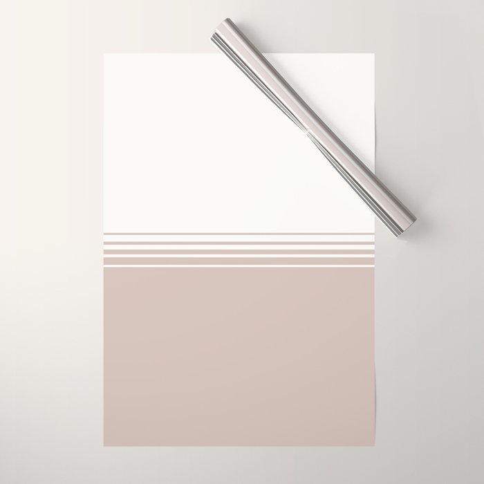 Retro Neutral Minimalist Stripes Wrapping Paper Gallery Image 1