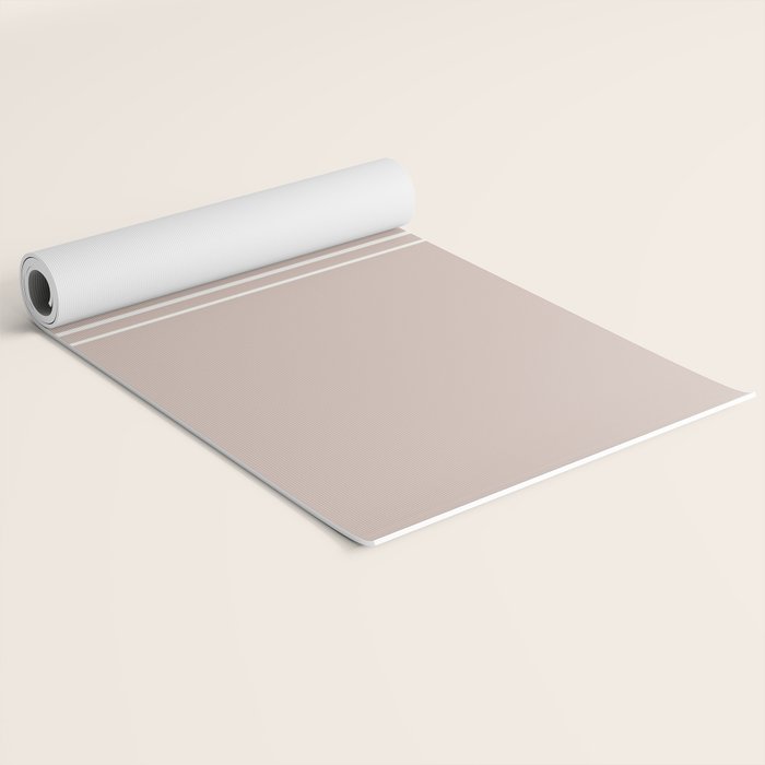 Retro Neutral Minimalist Stripes Yoga Mat Gallery Image 2