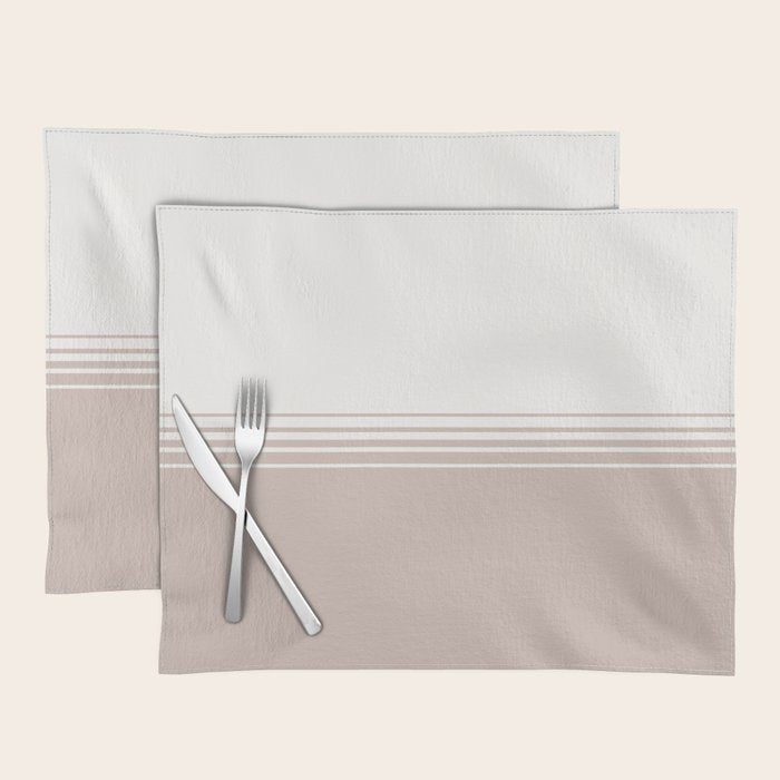 Retro Neutral Minimalist Stripes Placemat Gallery Image 1