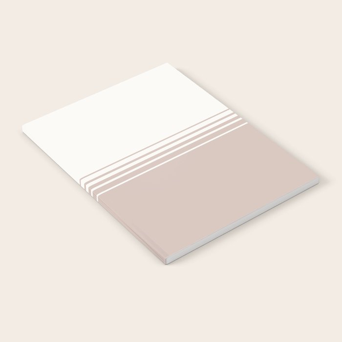 Retro Neutral Minimalist Stripes Notebook Gallery Image 2