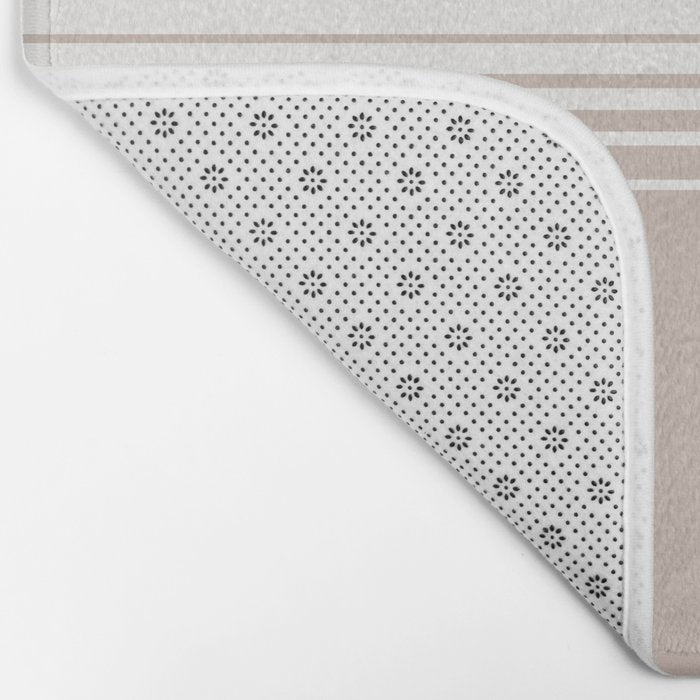 Retro Neutral Minimalist Stripes Bath Mat Gallery Image 2